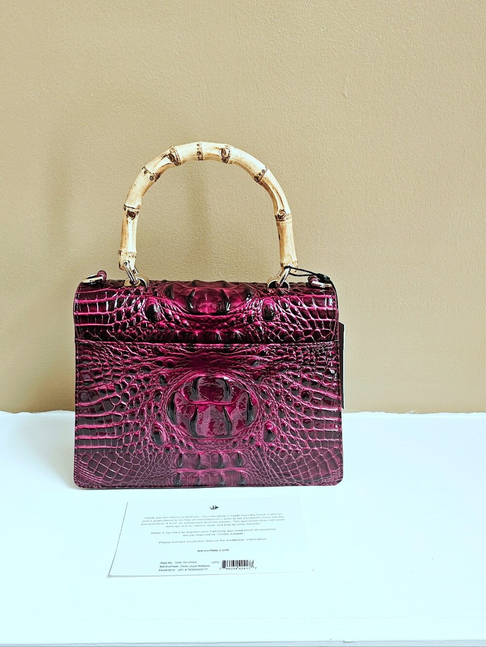 NWT Brahmin CHERRY LACQUER Mod Small Hallie w/Jane Wallet - Picture 3 of 16